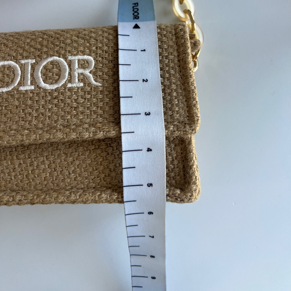 Dior Beige Woven Shoulder Bag with Acrylic Chain - Picture 8 of 16